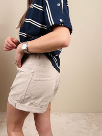 Short in denim sabbia