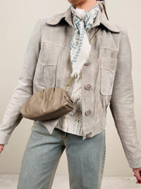 Giubbino in pelle tortora