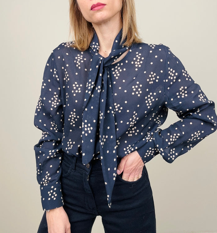 Camicia blu in fantasia