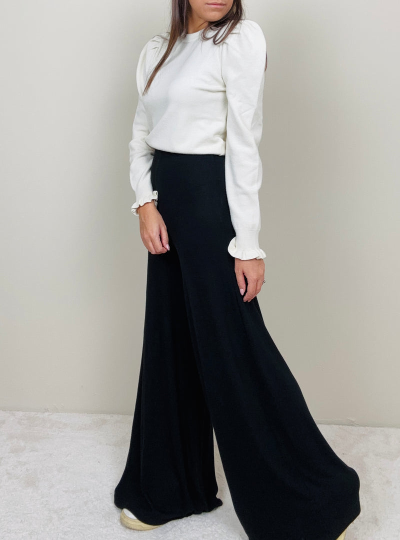 Pantalone nero in maglina