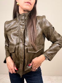 Giubbino in ecopelle militare