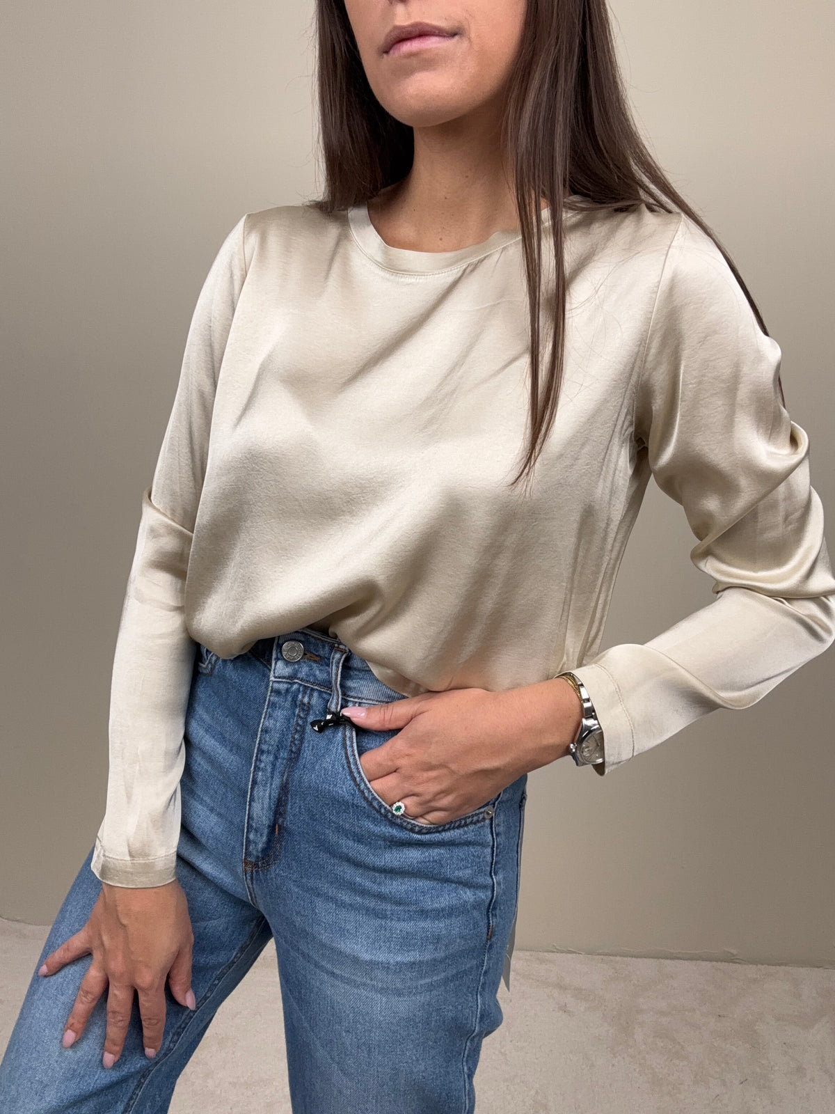 Camicia viscosa manica lunga (più colori)