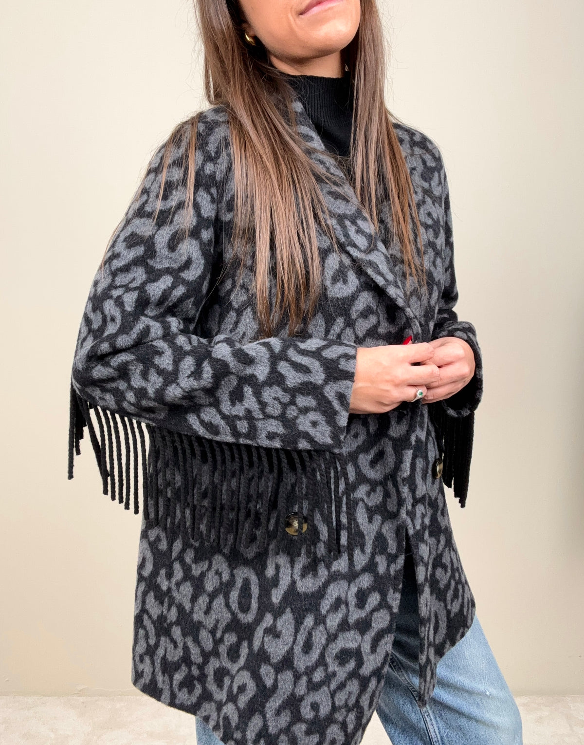 Cappottino leopard grey
