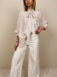Jeans bianco leggero a gamba larga