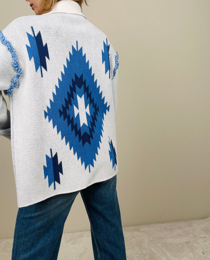 Cardigan ghiaccio-azzurro