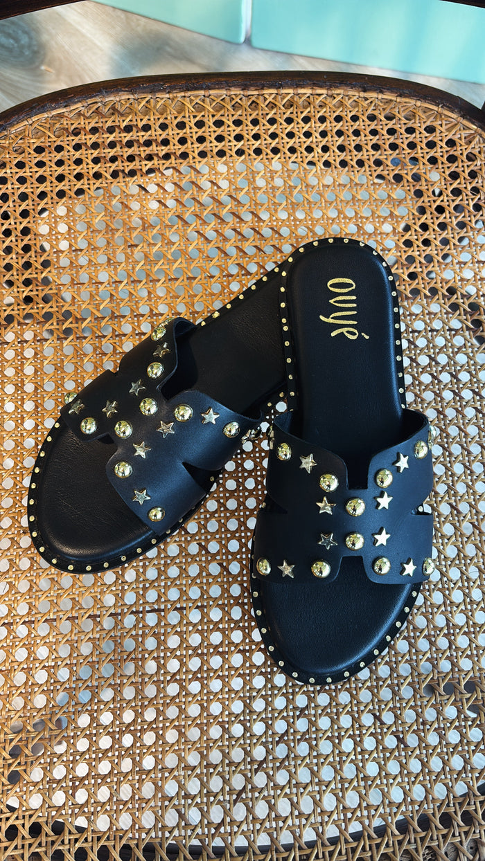Ciabattina stelline black