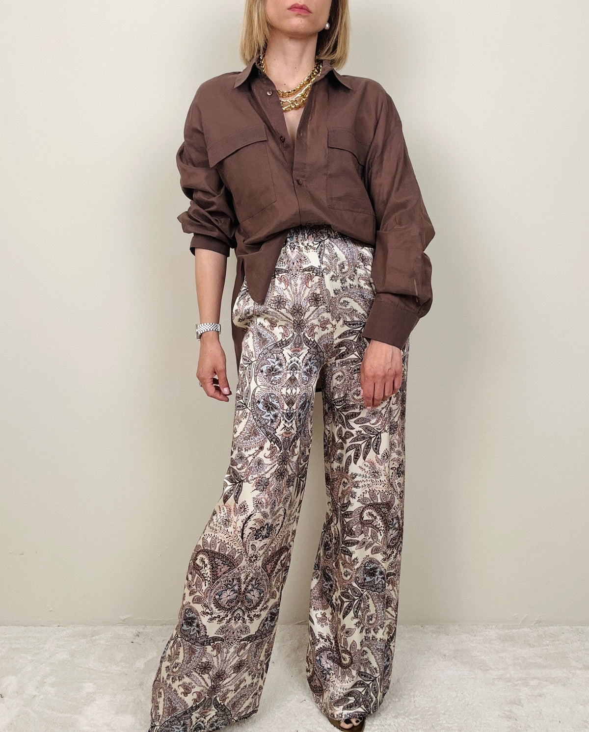 Pantalone fantasia cachemire