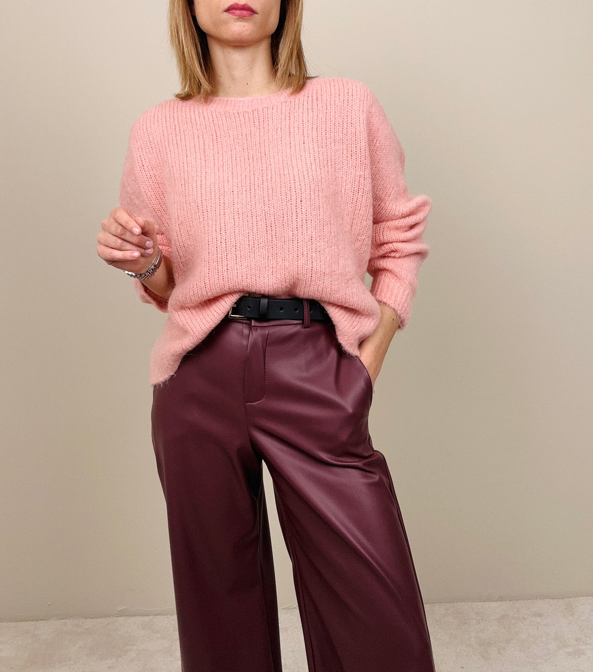 Maglione mohair rosa