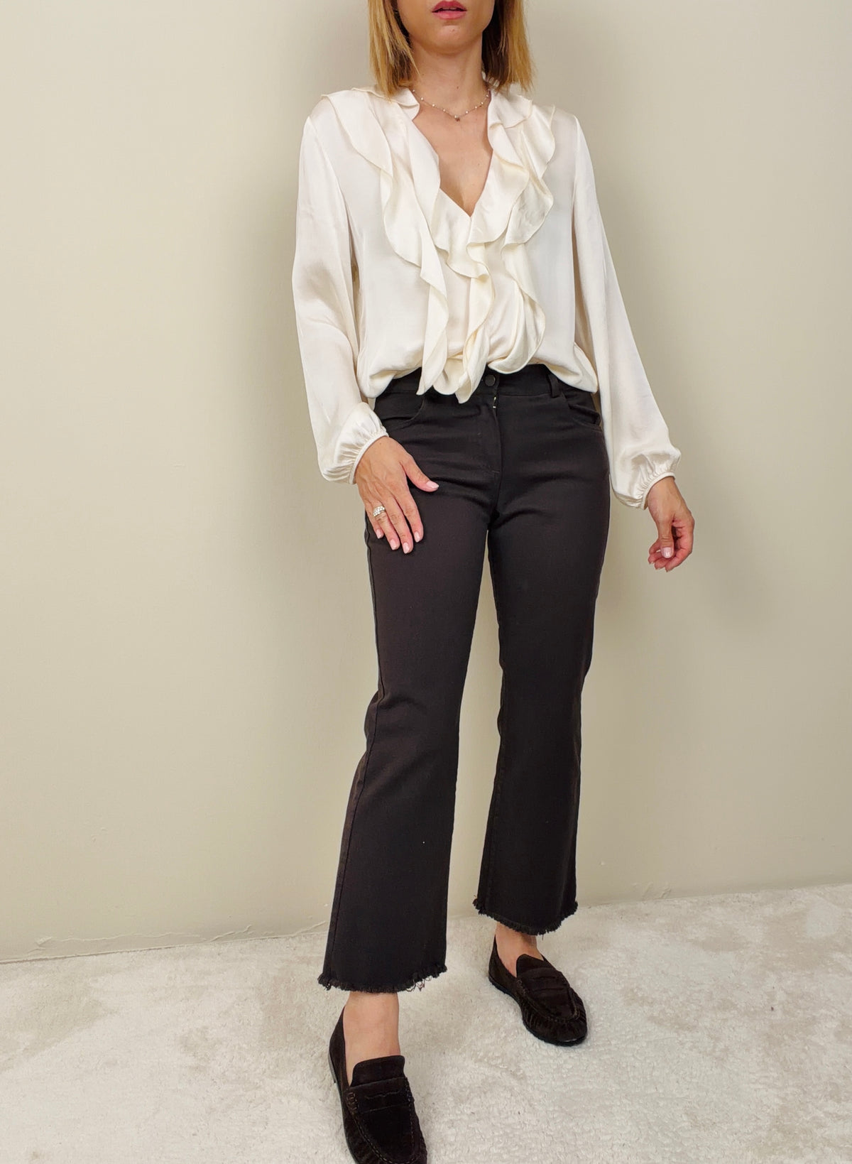 Jeans trombetta marrone
