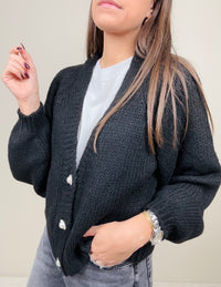 Cardigan bottoni gioiello (più colori)