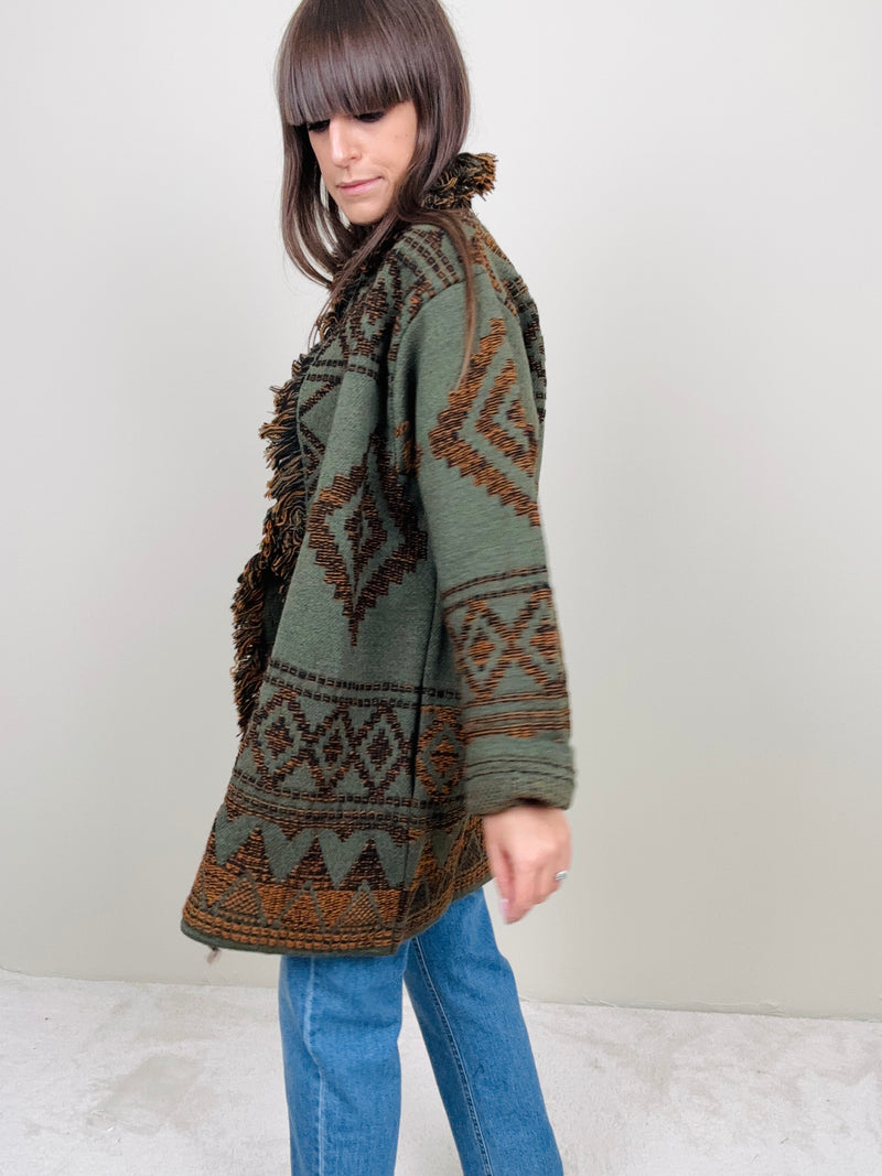 Cardigan etnico militare