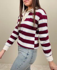 Polo righe bordeaux