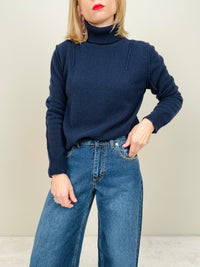 Maglioncino collo alto blu