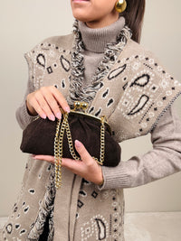 Clutch scamosciata