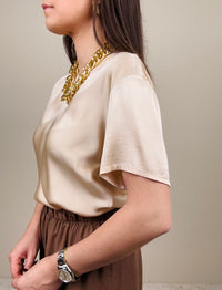 Blusa manica corta crema