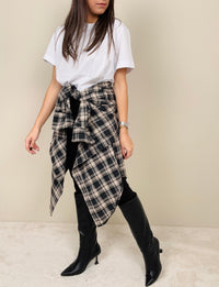 Overshirt quadri nero