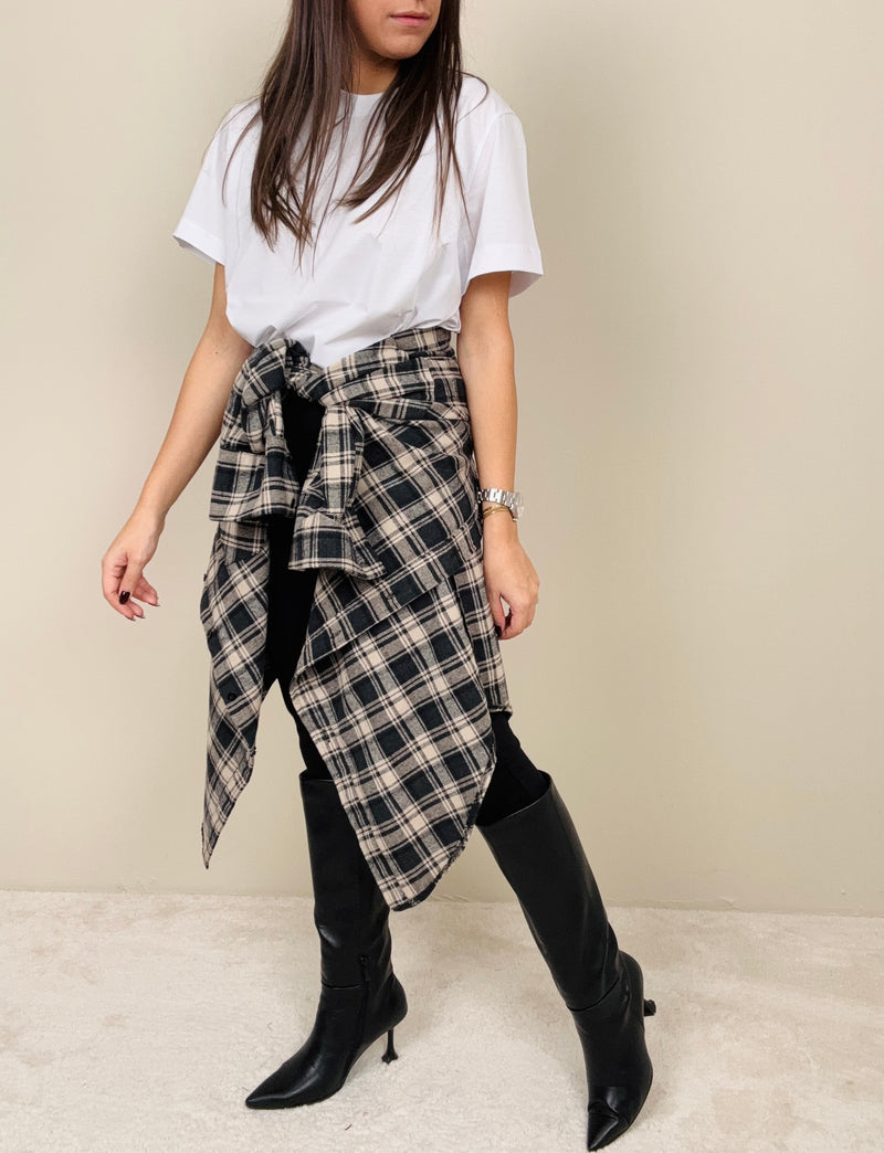 Overshirt quadri nero