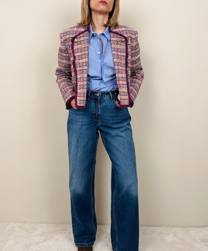 Jeans con vita ripresa