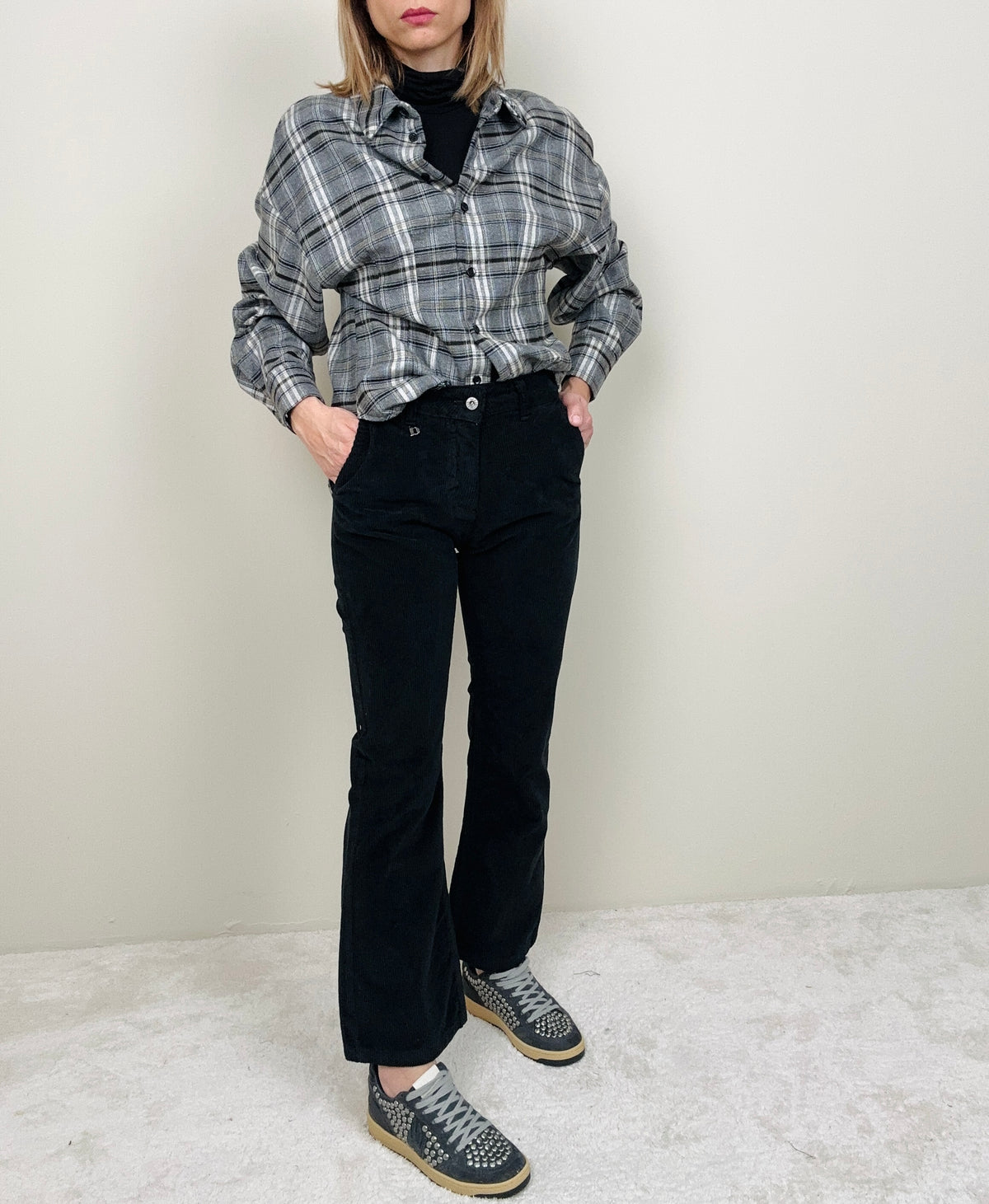 Pantalone trombetta in velluto (più colori)