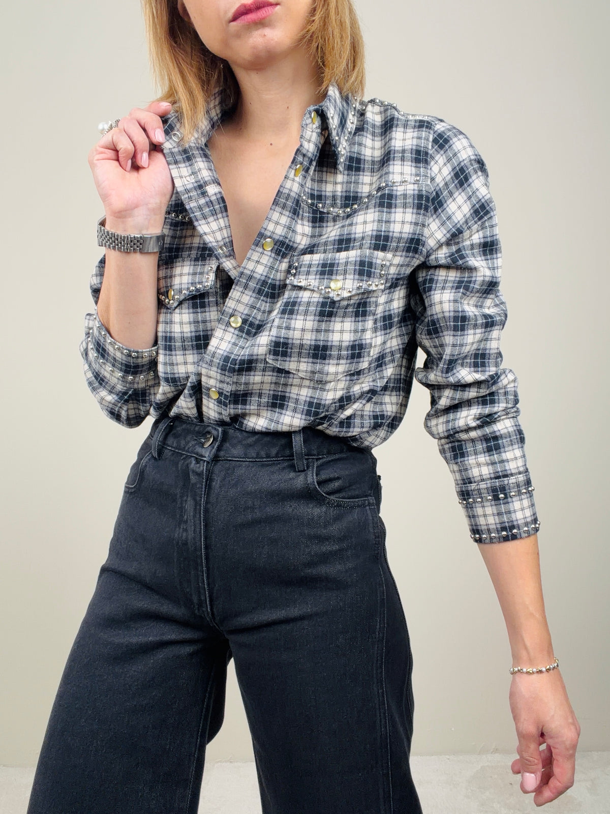 Camicia check blue