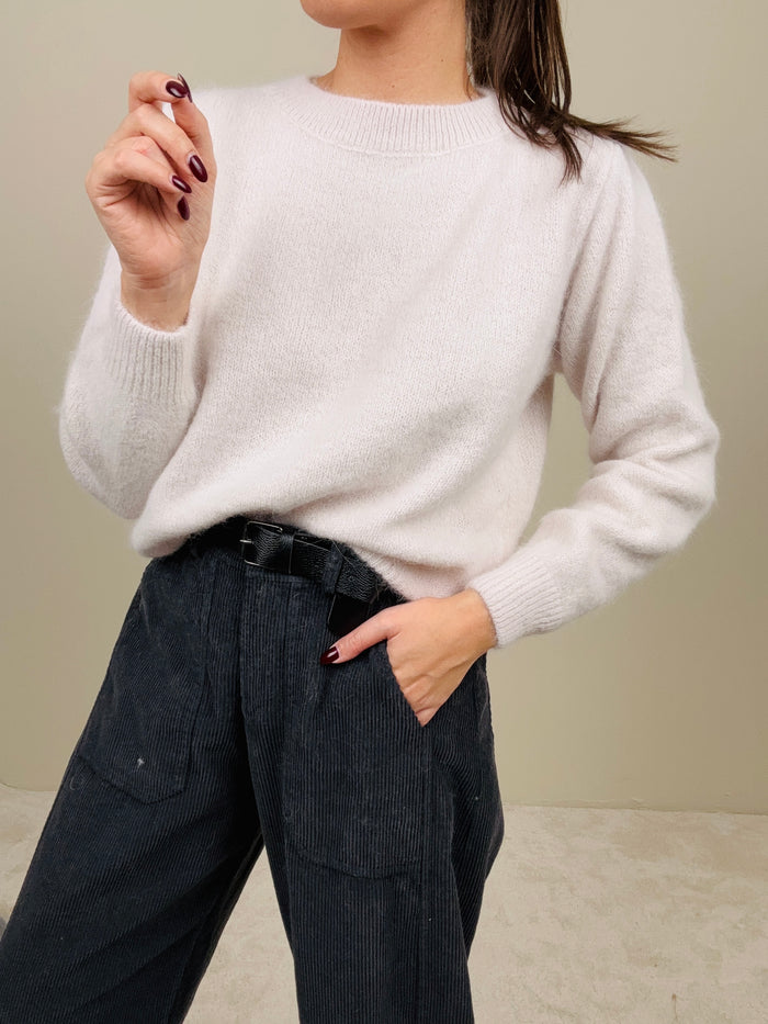 Maglione in angora panna