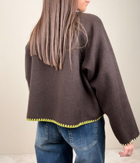 Cappotto corto con impunture