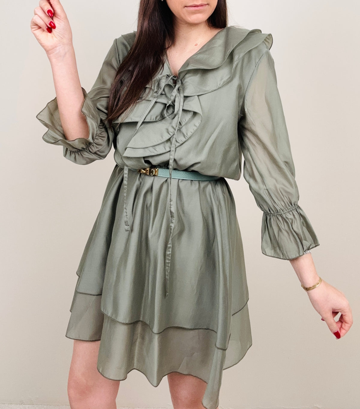 Abito ruches verde