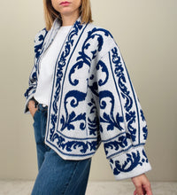 Cardigan bianco-bluette