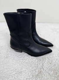 Texano nero in pelle