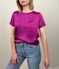 T-shirt in viscosa ciclamino