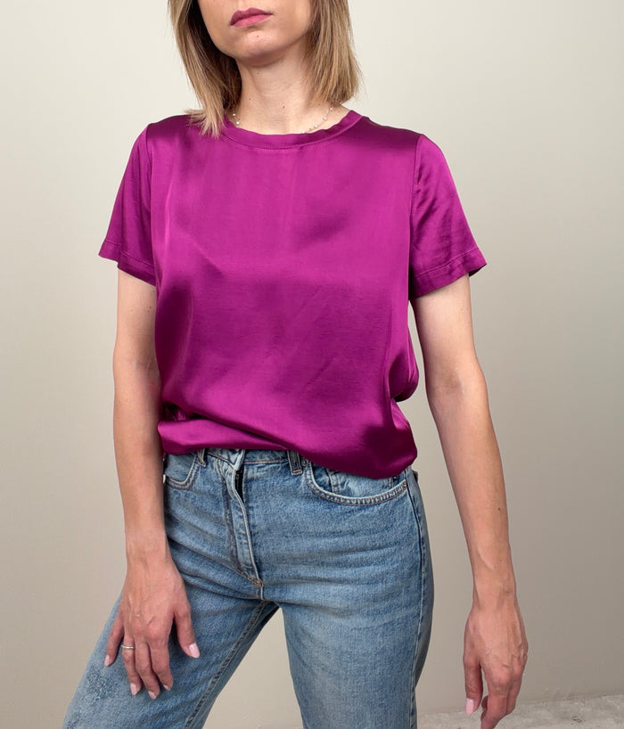 T-shirt in viscosa ciclamino