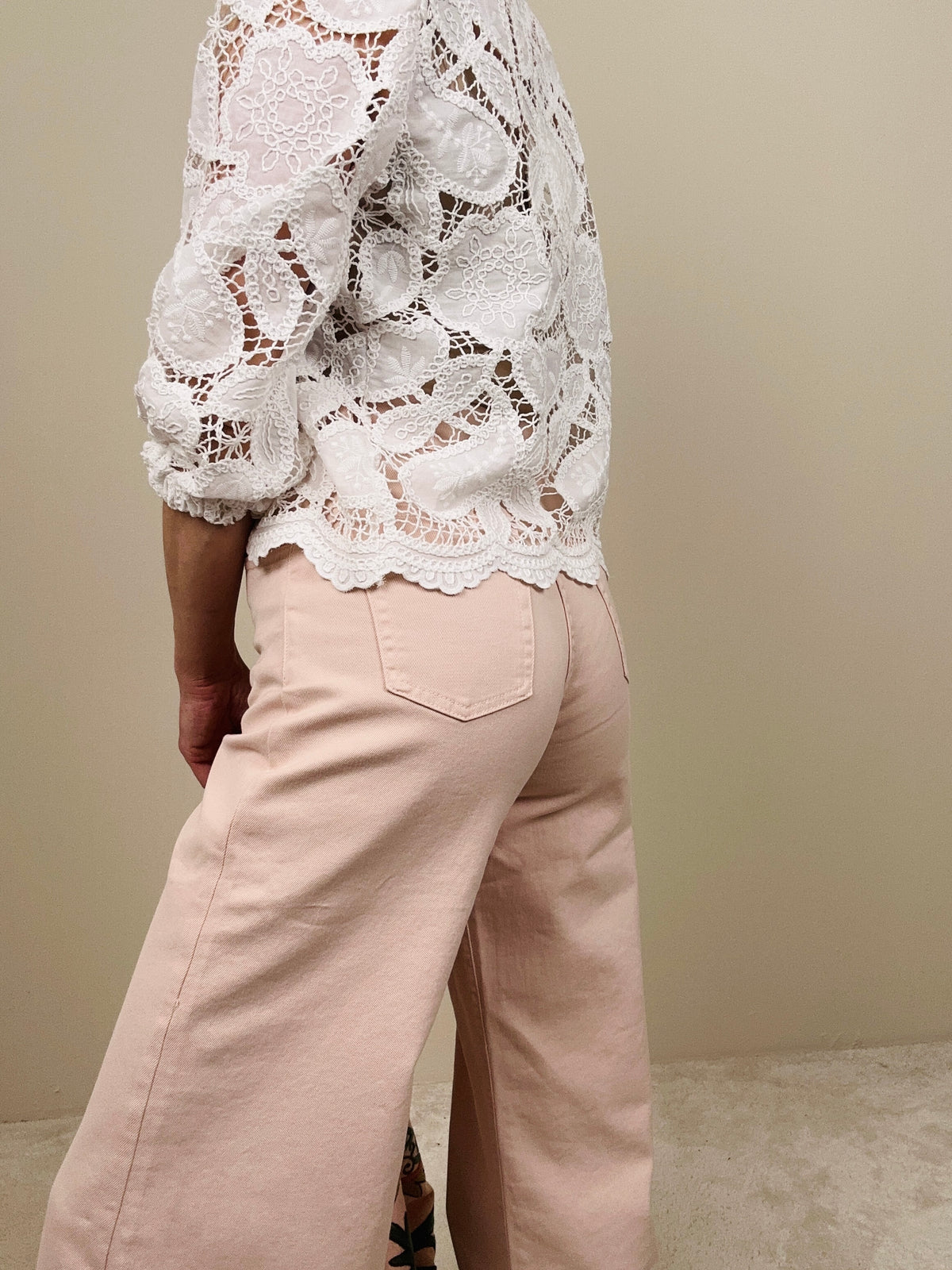Jeans flare rosa