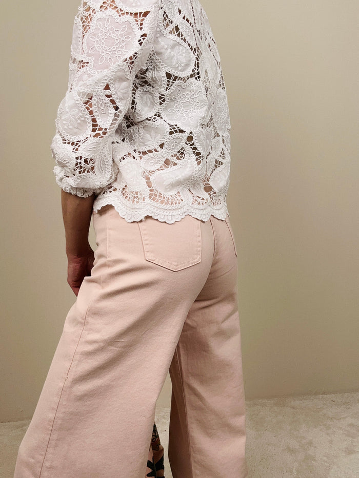Jeans flare rosa