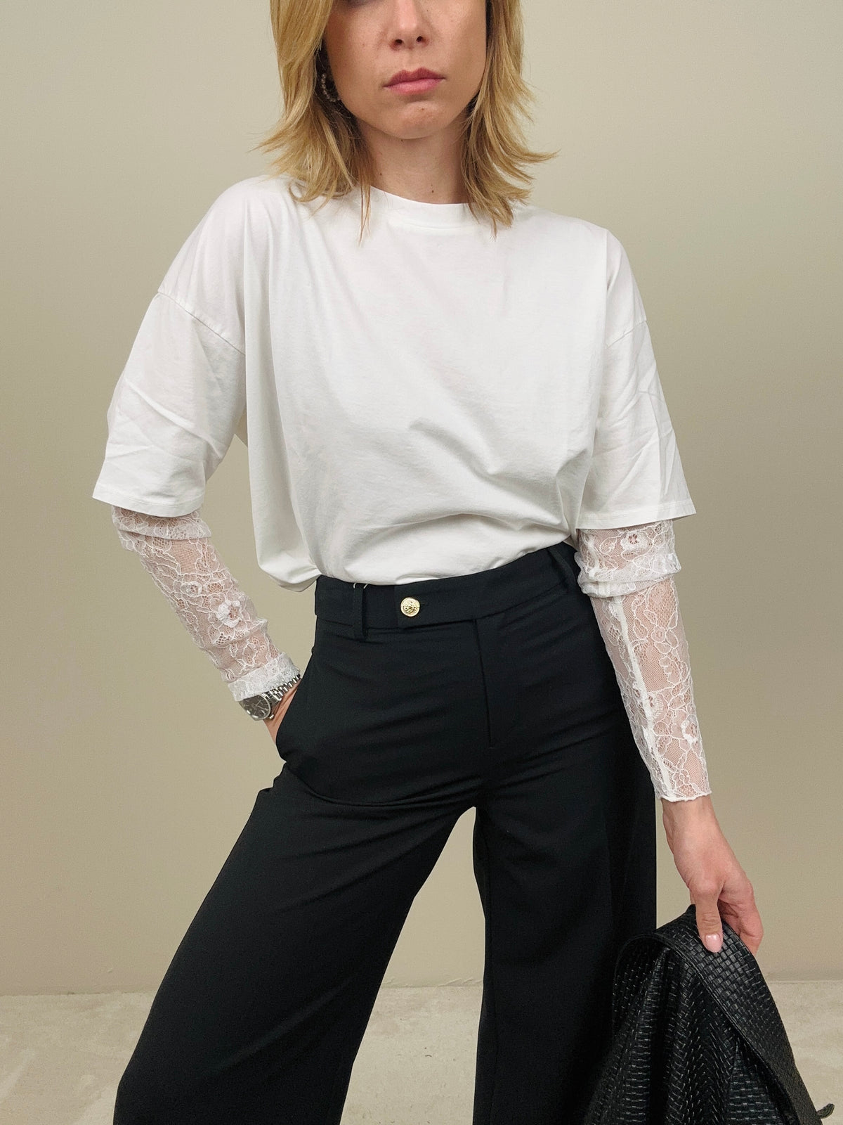 Pantalone con bottone oro (più colori)