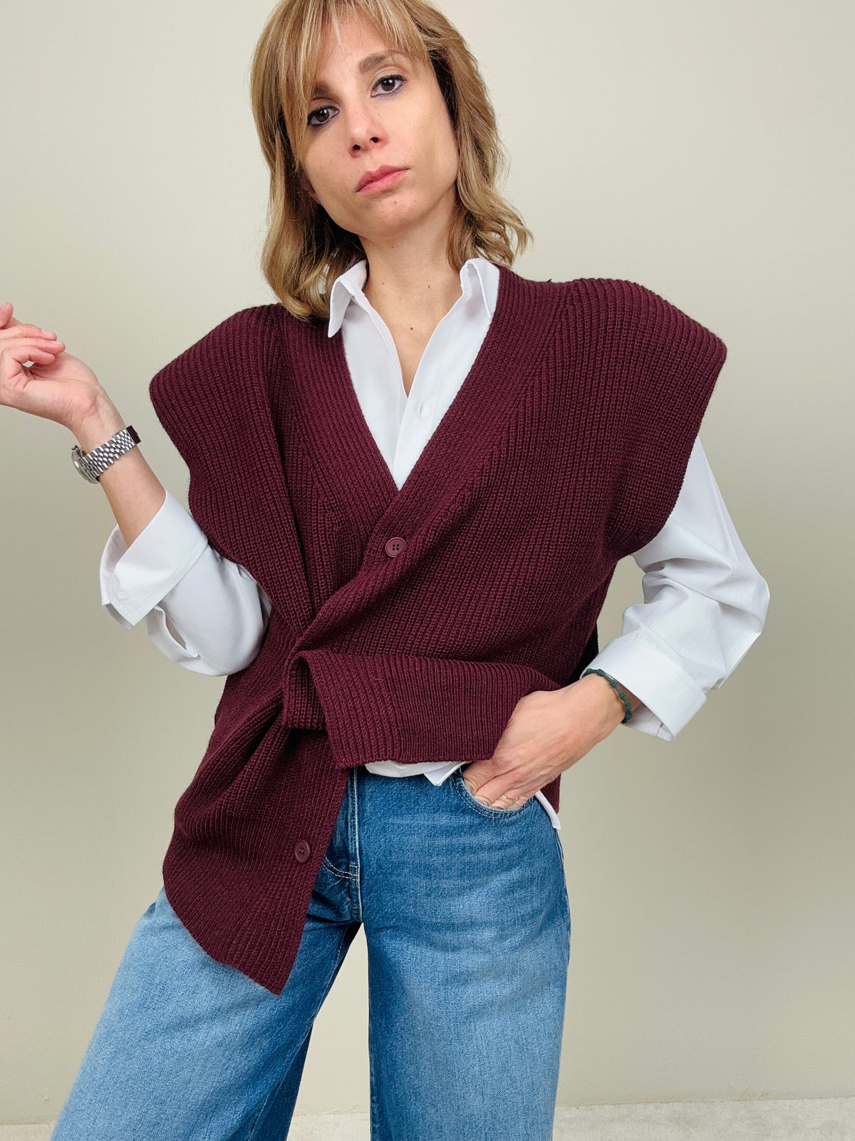 Gilet in maglia con spalline (più colori)