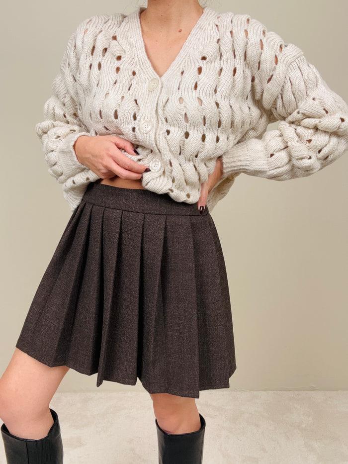 Gonnellina a pieghe cacao