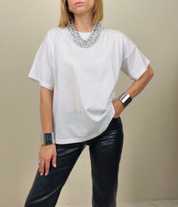 T-shirt basic bianca in cotone