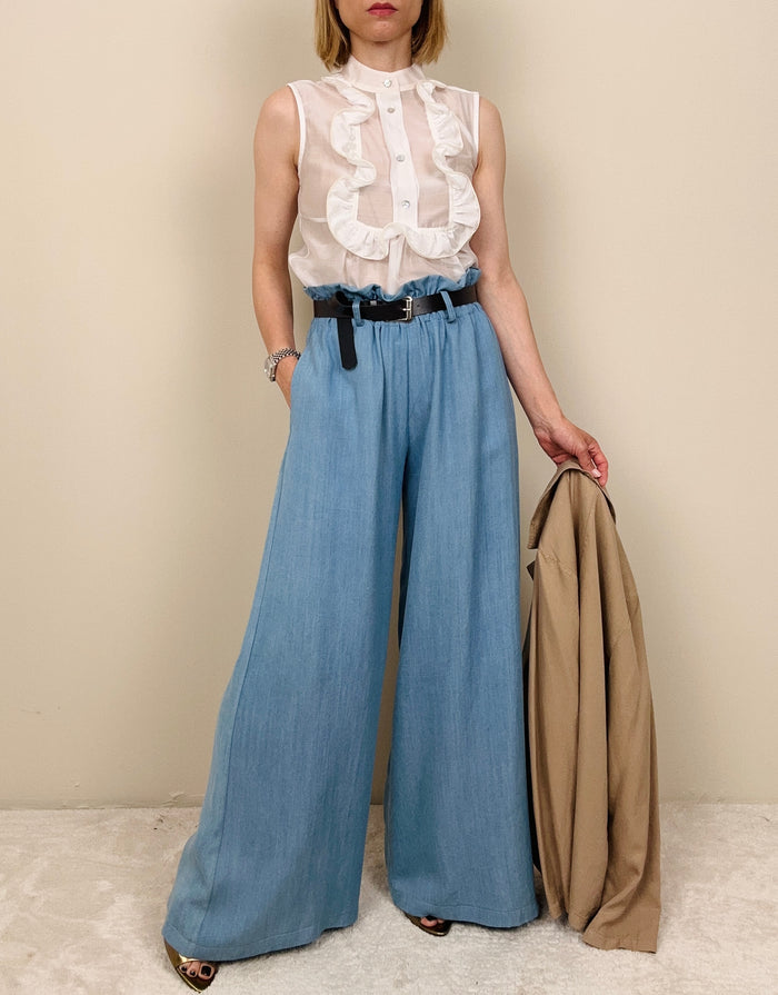 Jeans leggero scivolato con elastico in vita