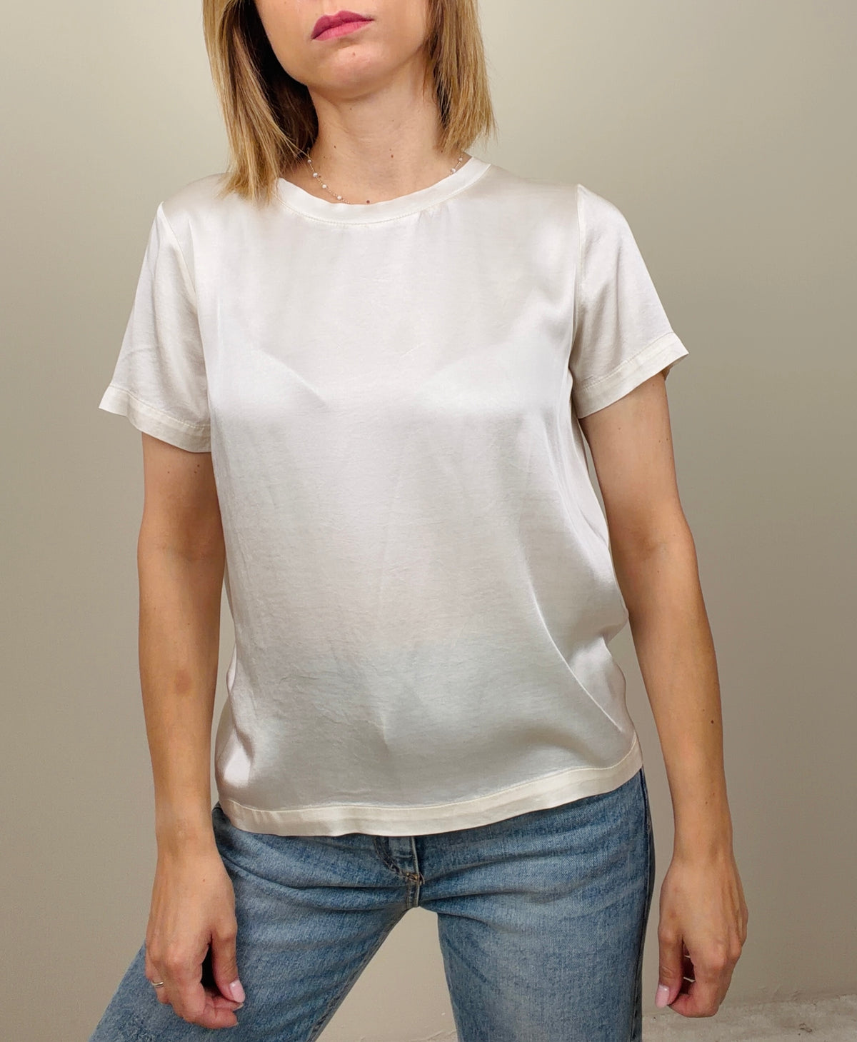 T-shirt in viscosa burro