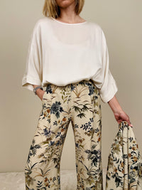 Pantalone multicolor verde/sabbia