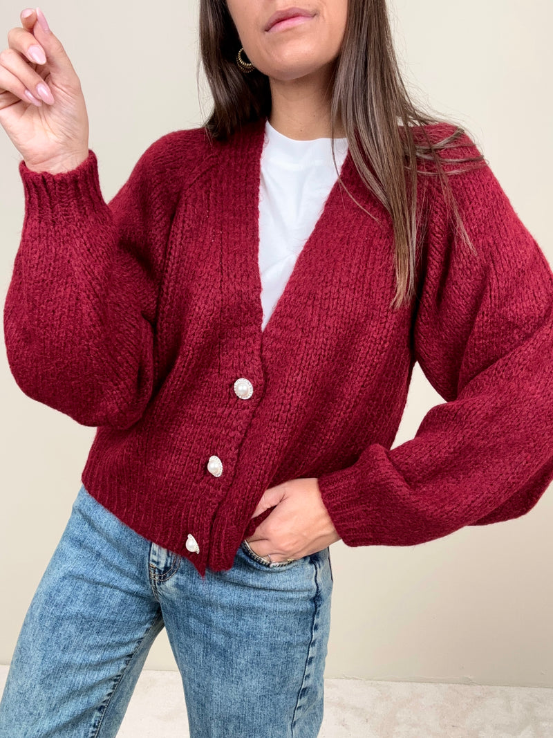 Cardigan bottoni gioiello (più colori)