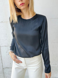 Blusa viscosa basic manica lunga (più colori)