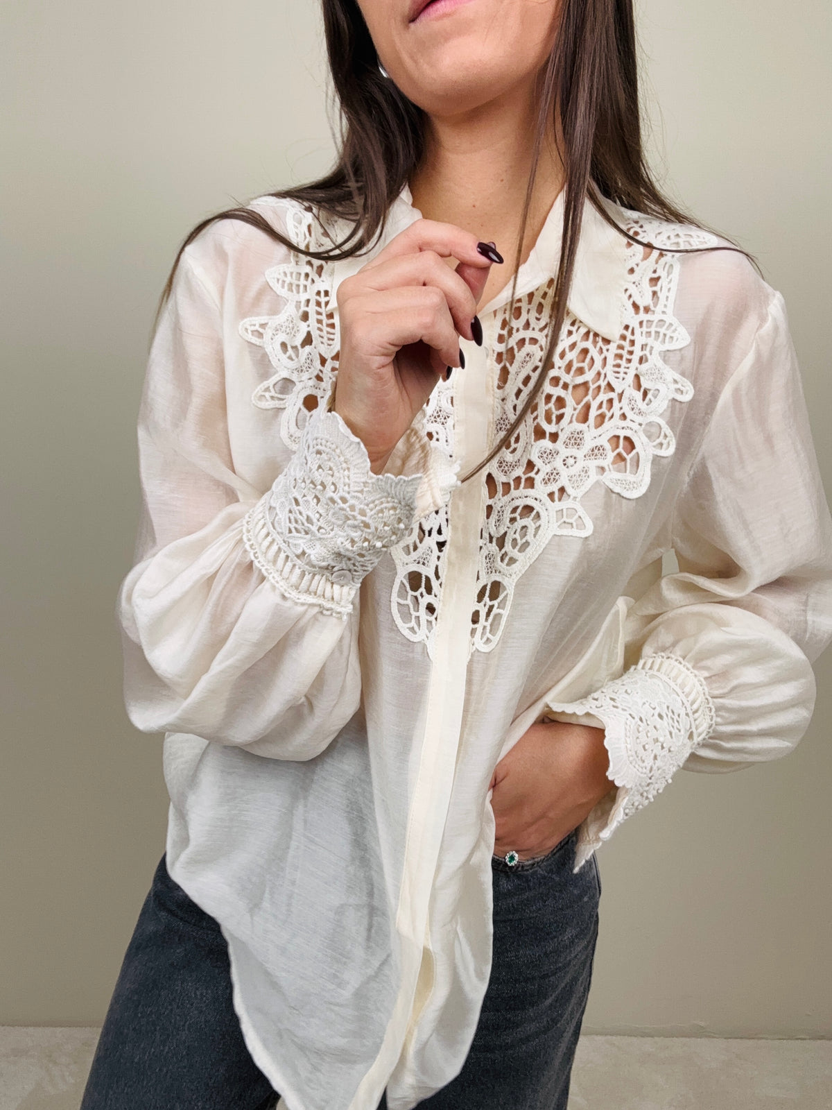 Camicia inserti pizzo