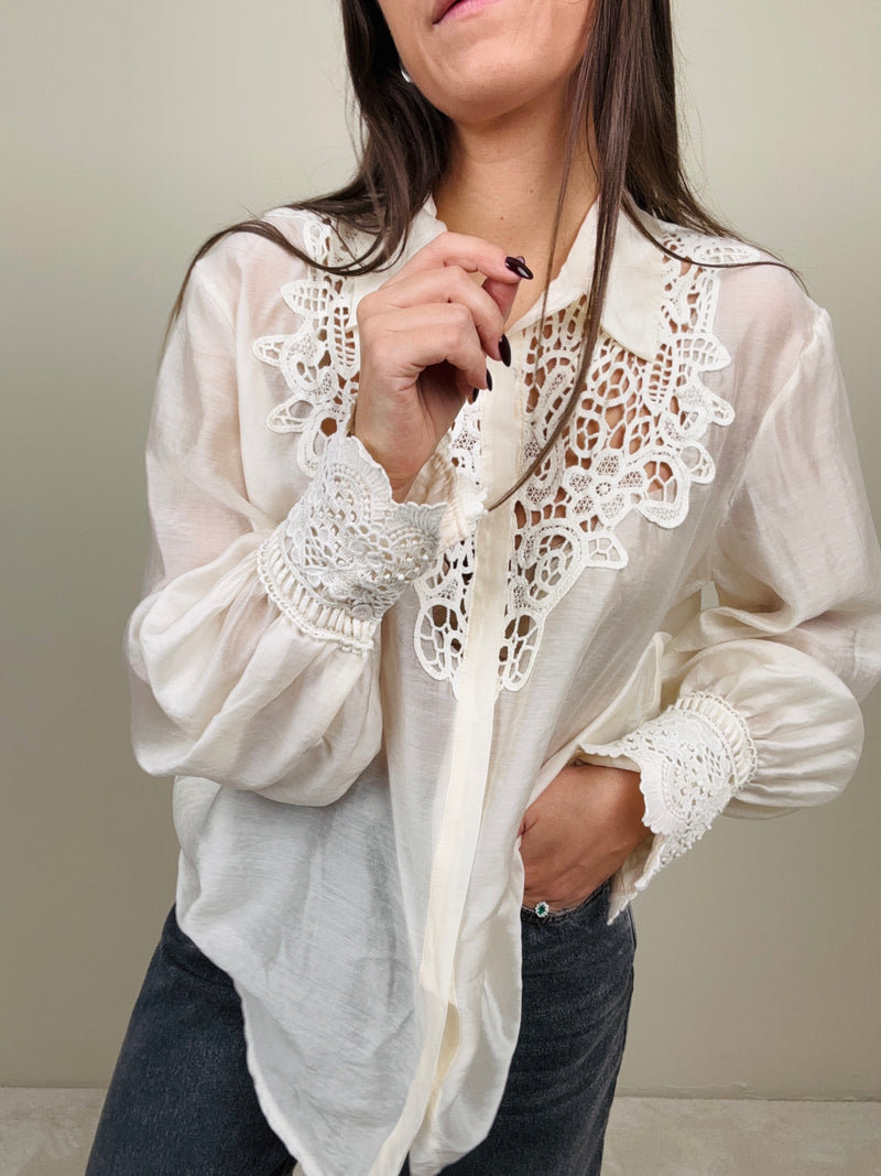Camicia inserti pizzo