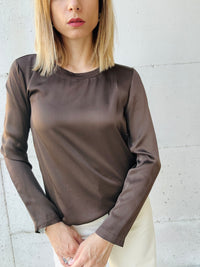 Blusa viscosa basic manica lunga (più colori)