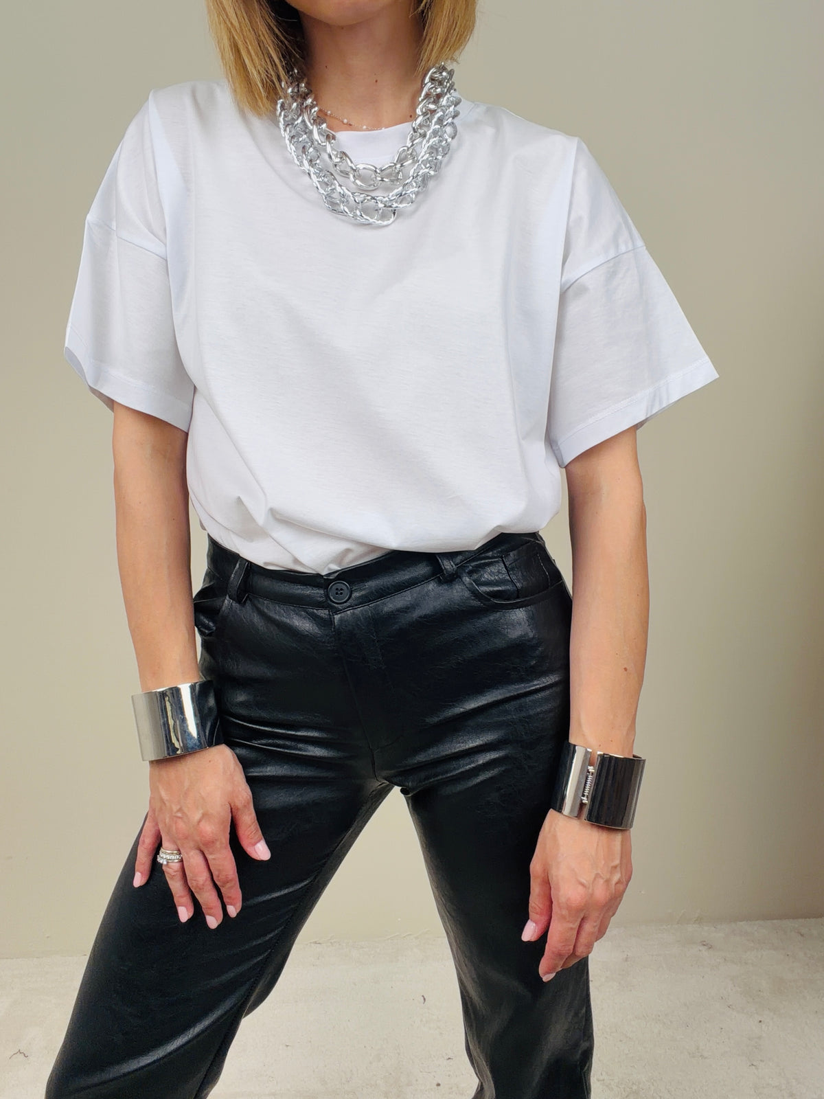 T-shirt basic bianca in cotone
