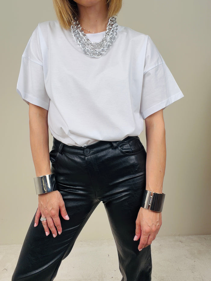 T-shirt basic bianca in cotone