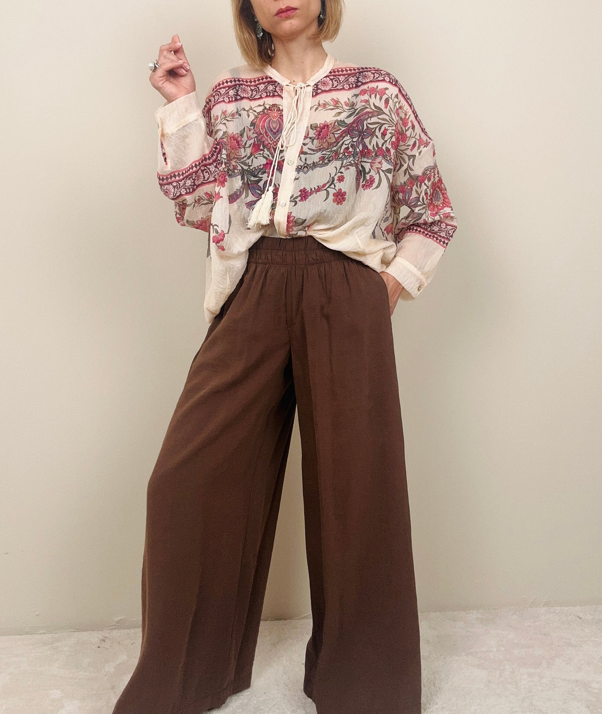 Pantalone marrone in modal