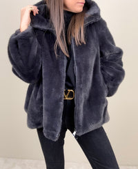 Eco pelliccia grigio fumo