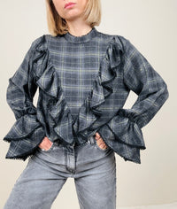 Camicia a quadri con voilant